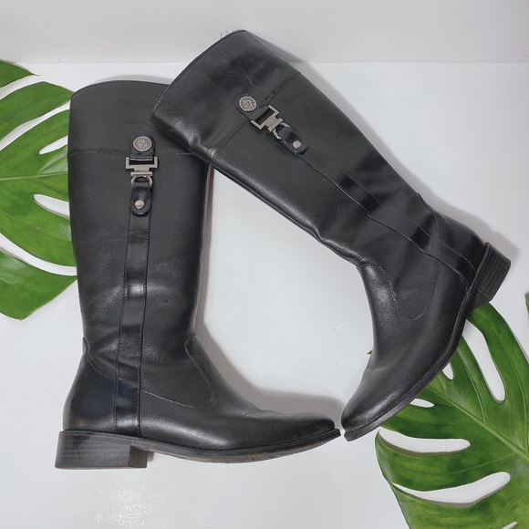 Anne Klein Black Leather Boots